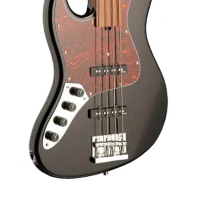 Sadowsky MetroExpress 21-Fret Vintage J/J Bass, Morado Fingerboard, Fretless, Lefthand, 4-String - Solid Black High Polish image 4