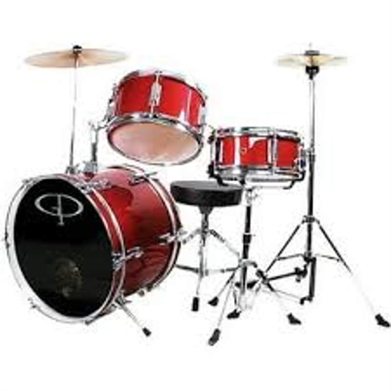 GP Percussion 77280 3 Piece red jr drum set 2024 - Red image 1