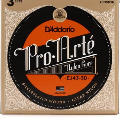 D'Addario EJ43-3D Pro-Arte Classical Guitar Strings - Light Tension 3-pack image 2