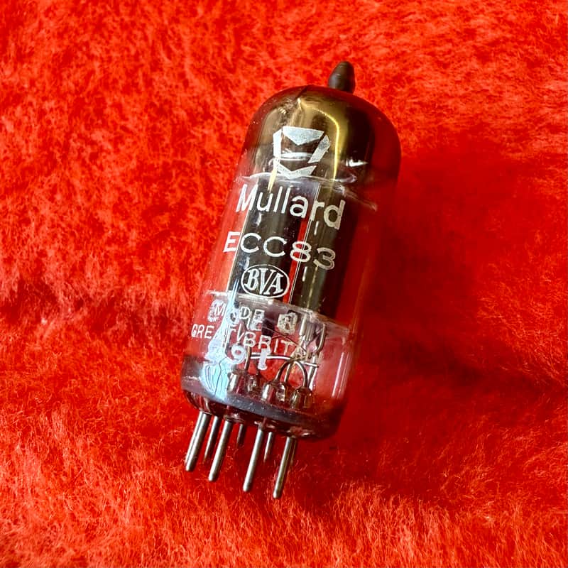 Mullard ECC83 12AX7 tube audio preamplifier valve 1960 - Shield Logo Blackburn UK England original vintage image 1