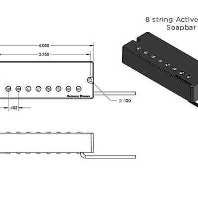 Seymour Duncan Pegasus 8 String Bridge Humbucker Active Mount Soapbar, black image 4