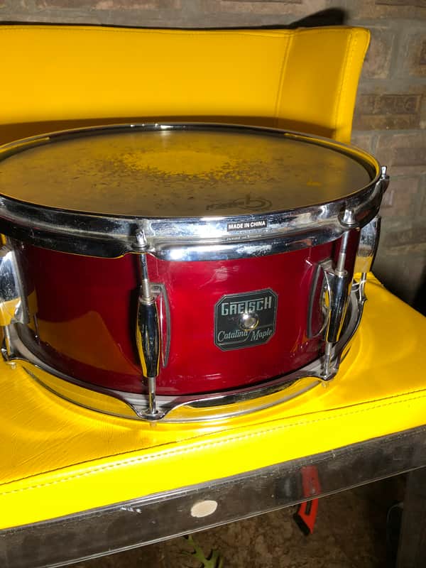 Gretsch Catalina Maple -14” Snare Transparent Red/Cherry Wine/Maroon 14x5.5 5.5x14 image 1