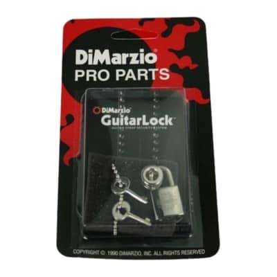 DiMarzio DD2100N Guitar Lock Guitar Strap Security System - Chrome Padlock NEW image 4