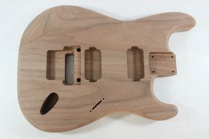 Unfinished Walnut HxH guitar body - fits Fender Strat Stratocaster neck Floyd Rose J1472 image 1