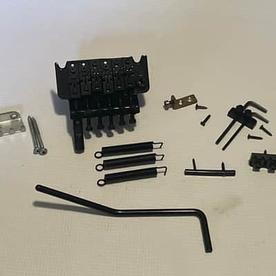 2020's Era Used FRT-01000 1000 Series Licensed Floyd Rose Black Guitar Tremolo Bridge Set w/ D-Tuna & Upgraded Trem Arm