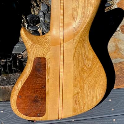 Warrior Isabella 5 string 20th Anniversary Bass 2015 - Very Special Ordered Buckeye Burl & Spalted Maple many factory photos of the build. image 4