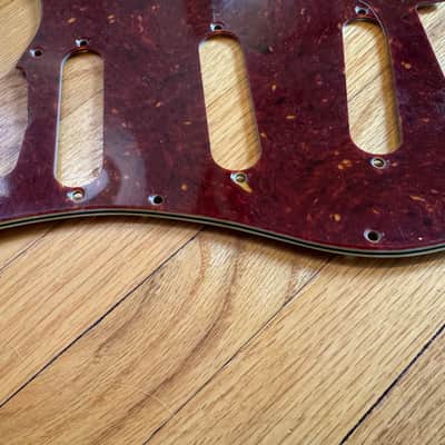 General Vintage Tone 1962 Nitrate Celluloid Strat Pickguard + Vintage White Covers/Knobs/Tips Set — Pre-CBS Spec Bundle image 5