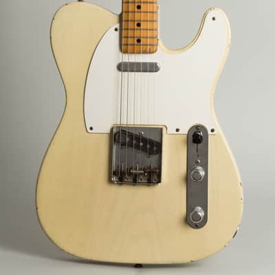 Fender  Telecaster Solid Body Electric Guitar (1955), ser. #10608, original tweed hard shell case. image 3