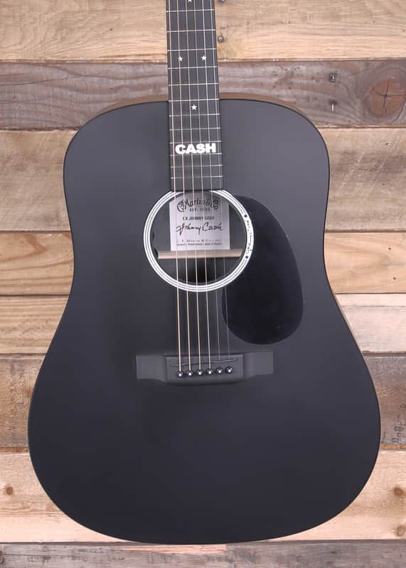 Martin DX Johnny Cash Acoustic/Electric Guitar Black w/ Gigbag image 1