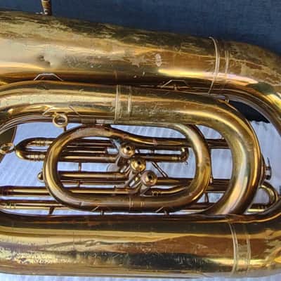 Reynolds Contempora 3v BBb Recording Tuba ~1959 - Lacquer & raw brass image 17