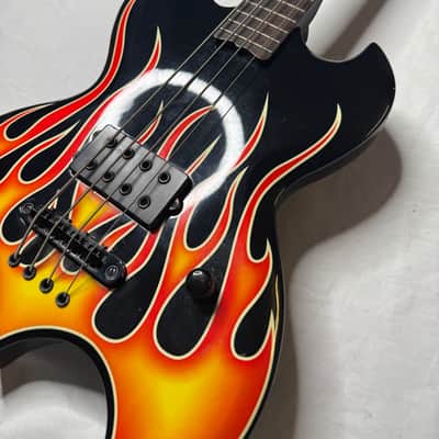 Brownsville New York Bat Electric Bass Guitar 2000s - Hot Rod Flame Graphic image 5