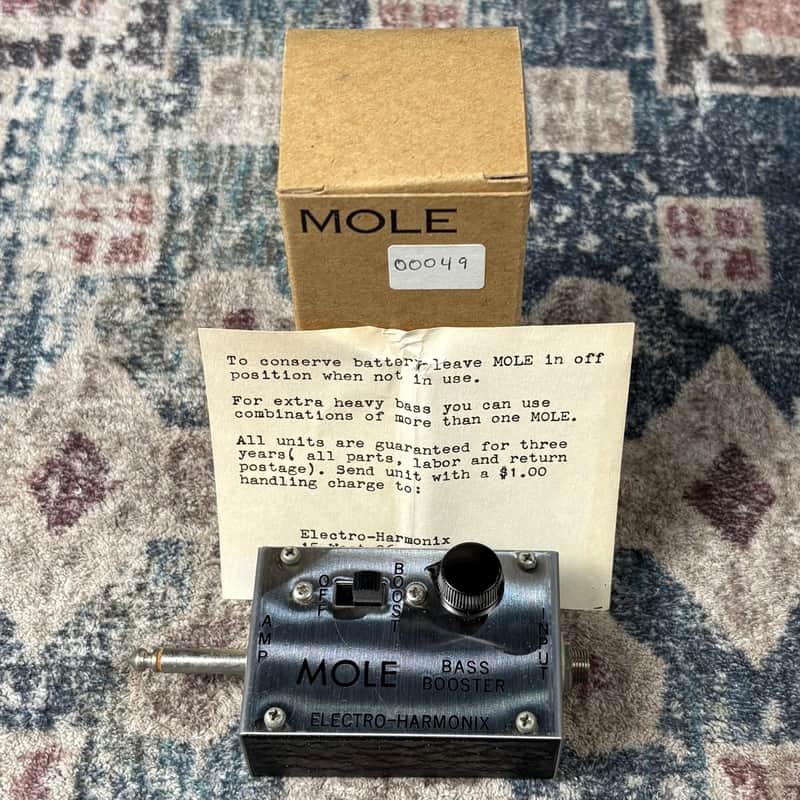 1970 Electro-Harmonix Mole Amplifier Plug In Bass Booster EH2003 NOS Vintage V1 Boost W/ Original Box & Paperwork! image 1