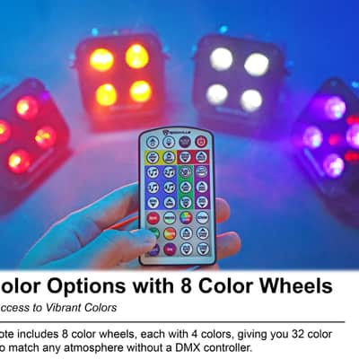 Rockville 4 PACK MINI IR4 Black DJ/Party Wash Lights+App+Wireless DMX Controller image 11