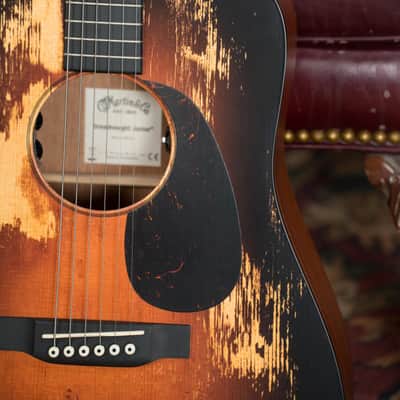 Martin D Jr E Streetlegend Burst Spruce/Sapele Aged-Look Dreadnought Guitar w/Martin Electronics #2363 image 3