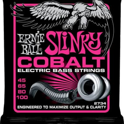 Ernie Ball 2734 Super Slinky Cobalt 4-String Bass Guitar Strings, 45-100 Long Scale image 4