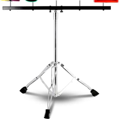 Jam Block Set Jam Block Percussion Stand Triangular Double Brace Design Plastic Cowbell Stand, with Plastic Jam Blcok Set for Professional Band Beginners and Adults image 1
