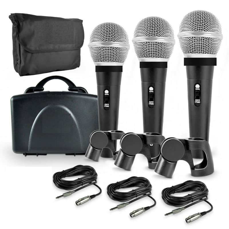 Dynamic Microphone Kit 3 Professional Handheld Mics Wired image 1