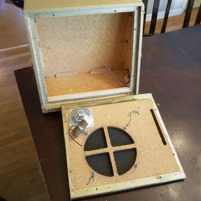 Audiomatic Empty vintage MCM speaker cabinet for 8" driver 1959 - gold image 2