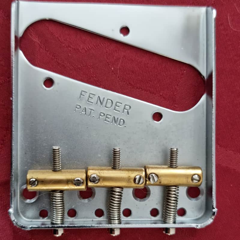 Fender Telecaster Bridge 2023 - Chrome / Brass image 1