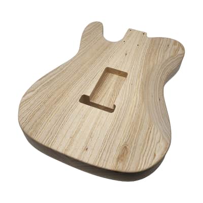 Carparelli  Custom Hybrid Spalted Veneer T/S-Style Guitar Body – 2pc Ash • Cream Binding • SSS Routing • 56mm Tremolo • Unfinished image 4