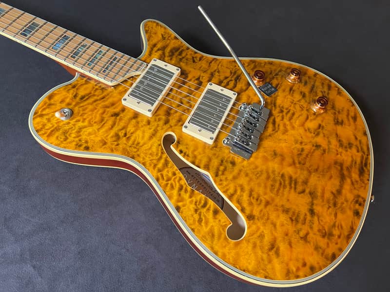 DYNAMIC METROPOLITAIN ST - Super Thin ES Semi-Hollowbody AAA Amber Quilt image 1