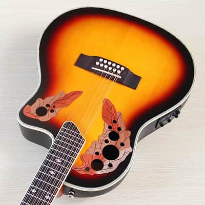 12 String Electric Acoustic Guitar, Laminated Spruce Top Body, Okoume Neck, 23 Frets Fingerboard image 2