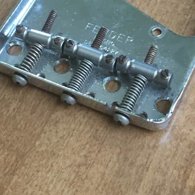 Vintage 1960s Fender USA Tele Ashtray 3 Saddle Guitar Bridge Plate Natural Relic image 4
