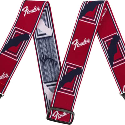 Fender Weighless Monogrammed Strap Red/White/Blue 2" image 1