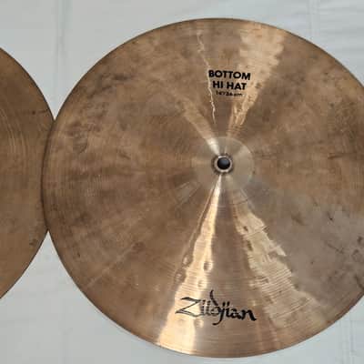 Vintage Zildjian Amir 14" Hi-Hat Cymbals Pair 970g/1388g USA 1980s image 3