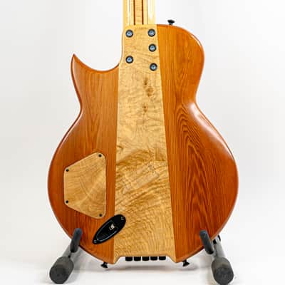 2017 Chris Larkin ASAP DB5 5-String Fretless Headless Bass Guitar w/ 330 Year Old Figured Irish Oak Top, Alumitone Humbucker, RMC Bass Excellence Piezo System, 32” Scale image 15