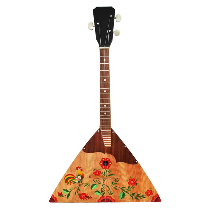 New Balalaika Prima 3 strings Handpainted made in Ukraine by Trembita Folk Musical Instrument Natural Wood Beautiful Sound image 1