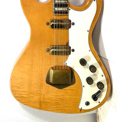 Kay electric guitar with gold hardware and flame maple body K300 K-300 speed bump 1955 - Tiger maple image 2