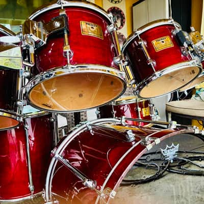 Premier Signia Marquis Rare 7-Piece Kit – 1999 UK Maple – Cherry Red – Flagship Series – w/ Cases EX image 1