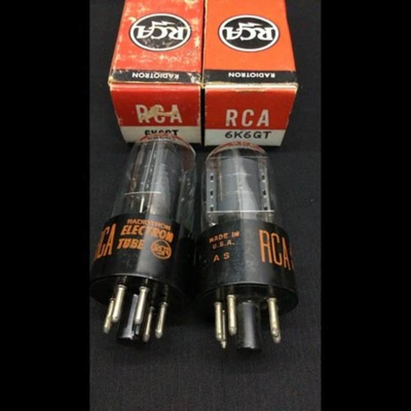 GREAT PAIR NOS RCA 6K6GT Black Plate Amplifier Vacuum Tubes TESTED F.9689 image 1