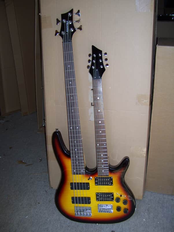 Double neck guitar and bass guitar, 5 and 6 string, 2017 Sunburst image 1