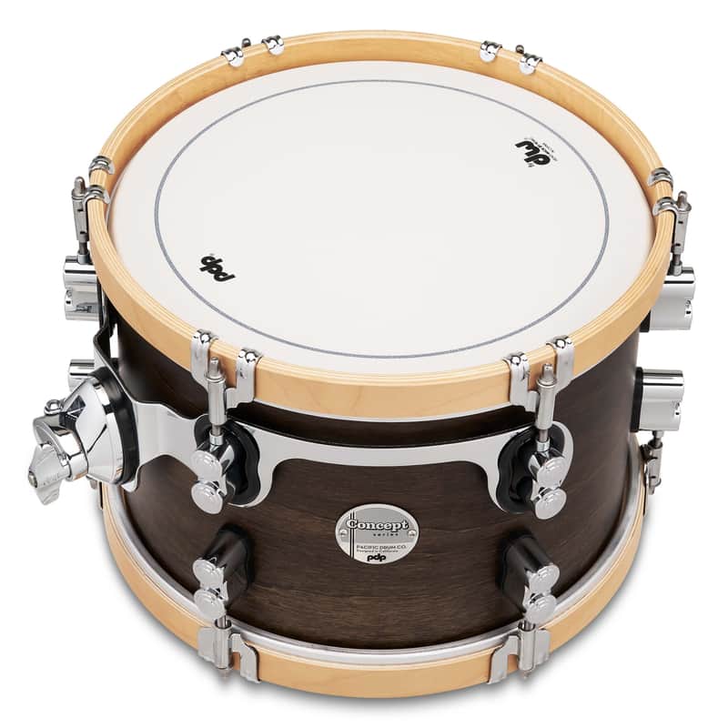 PDP Concept Classic 8x12" Mounted Tom – Walnut Stain with Natural Hoops image 1