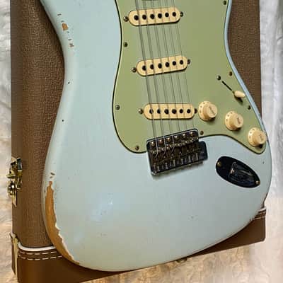 NEW! Fender Limited Edition Custom Shop 1960 Stratocaster Relic - Aged Sonic Blue - Matching Peg Head - 7.8lbs - Authorized Dealer - G07113 image 6