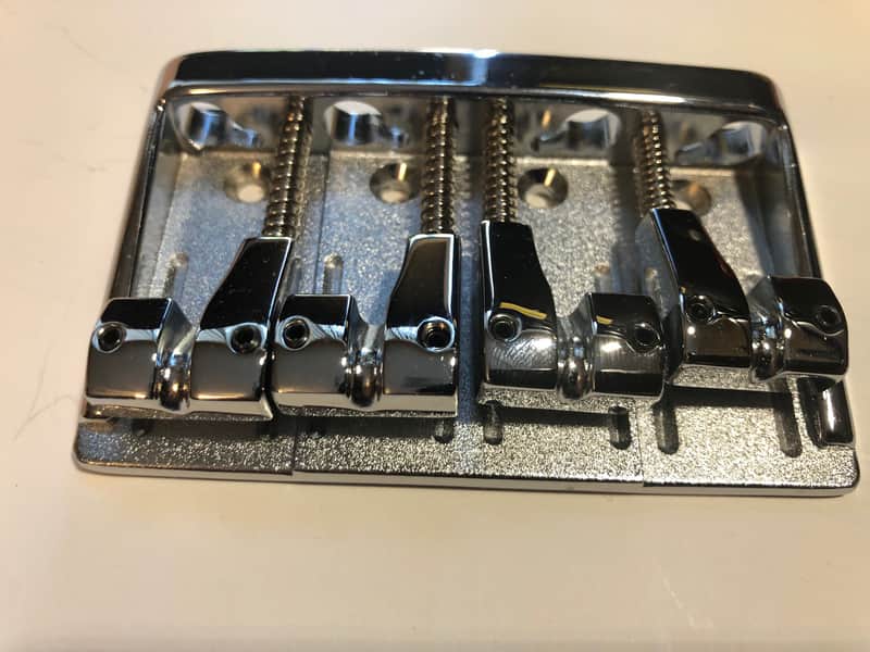Heartfield 4-String Bridge for DR4 and Prophecy Basses Chrome image 1