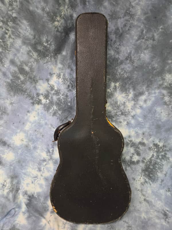 Vintage RARE 1959 1960 Gibson Black Gold Ess and Ess J45 J50 Hard Shell Guitar Case image 1
