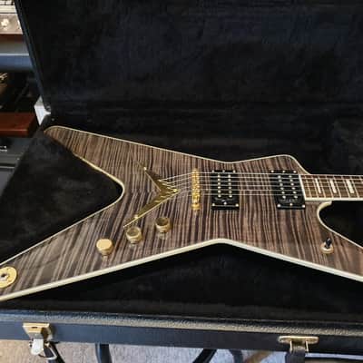 RARE Dean Limited Edition Black Gold ML Trans Black AAA Flame Top
