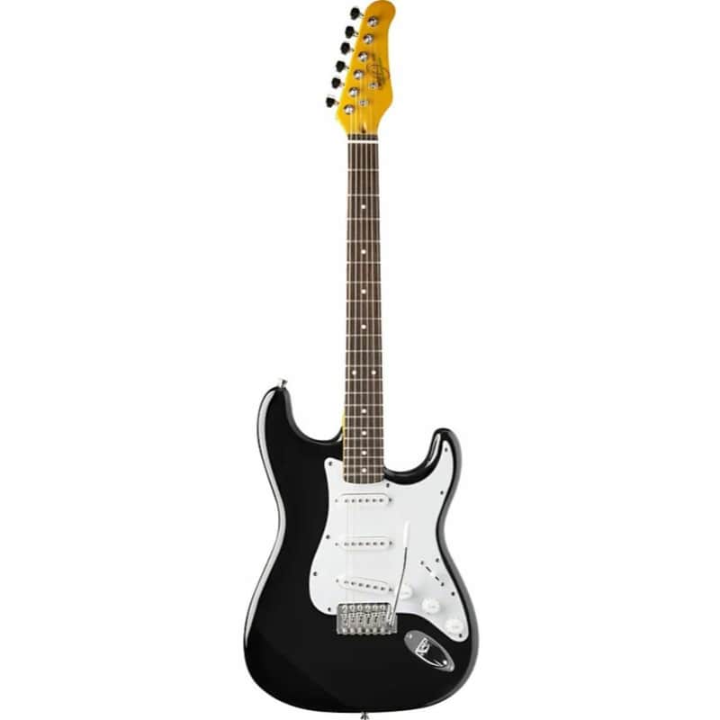 Oscar Schmidt OS-30 Double Cutaway 3/4 Size Electric Guitar, Black image 1