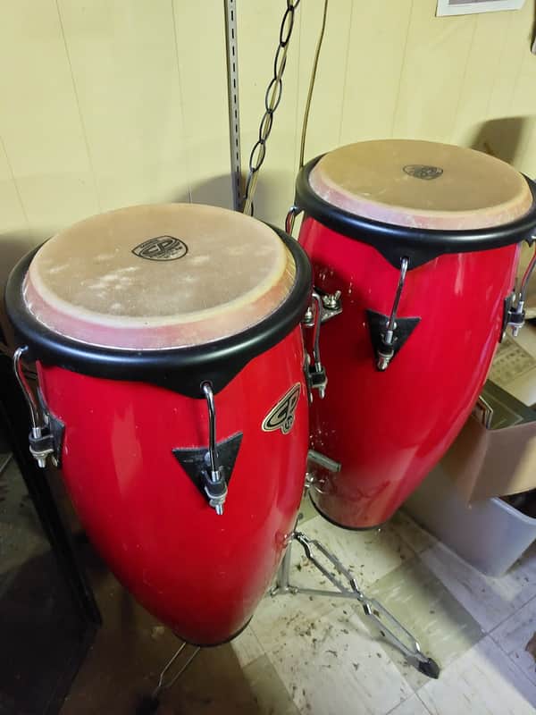 LP/Cosmic Percussion Latin Percussion - CP Conga Set with Stand 2004 - Cherry image 1