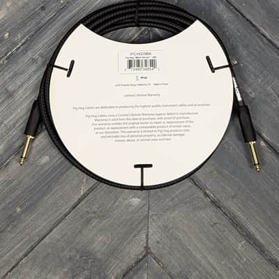 Pig Hog PCH20BK 20ft Black Woven Straight to Straght Instrument Cable image 2