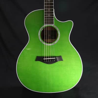 Taylor Custom Shop Black Label Grand Auditorium Spruce Top Quilt AAA Maple Back & Sides with Hardcase Transparent Green 088 image 10