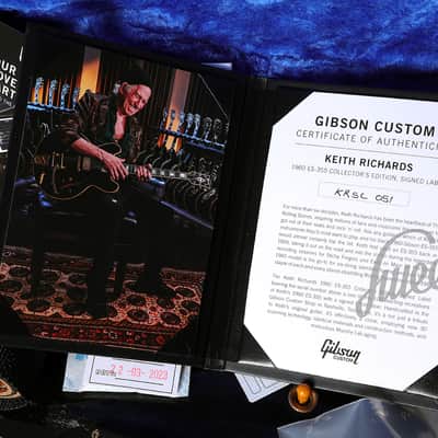 2026 Gibson  Custom Keith Richards 1960 ES-355 Collector’s Edition SIGNED Label image 6