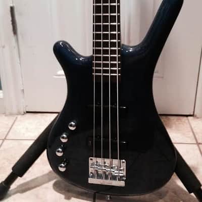 Lefty Warwick Rock Bass 4 2010 Trans Blue with Deluxe Gig Bag/Kit image 2