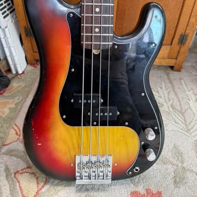 1975 Fender Precision Bass- Sunburst Plays and sounds great! image 2