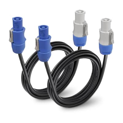 STC-PP4-2PK | 2 Pack 4FT 14AWG AC PowerCon Cable with Twist Lock, Input to Output 3 Pin Cable for Powered Speaker, Stage Light, LED Screen and More image 1