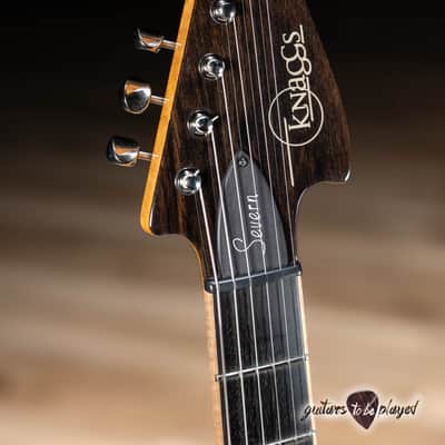 Knaggs Severn T1 Flame Maple Top HSS Trem Ebony Board Bare Knuckle Fralin – Blue image 5