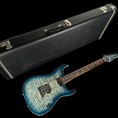 2015 Tom Anderson Drop Top Personalized Flame Top ~ Natural Arctic Blue Burst with Binding image 11
